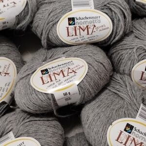 12 Vintage Schachenmayr Nomotta LIMA Reines 100% Alpaka Gray Yarn Bundle Germany